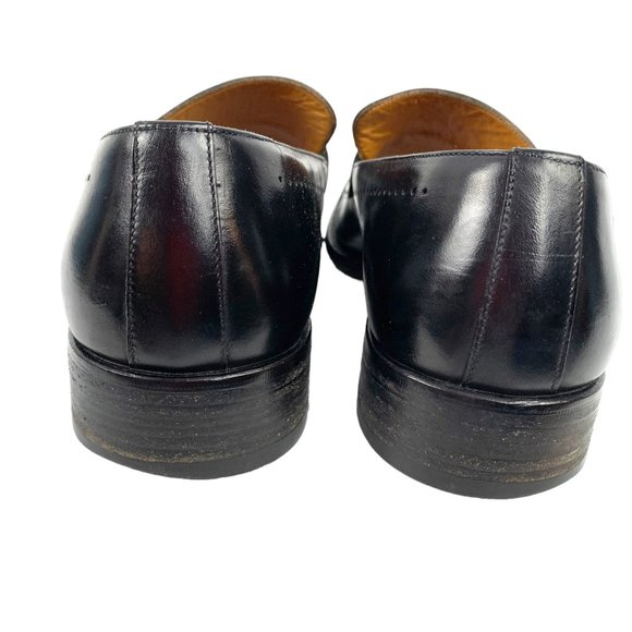BALLY Toriel‎ Black Leather Brogue Strap Slip on Dress Shoes